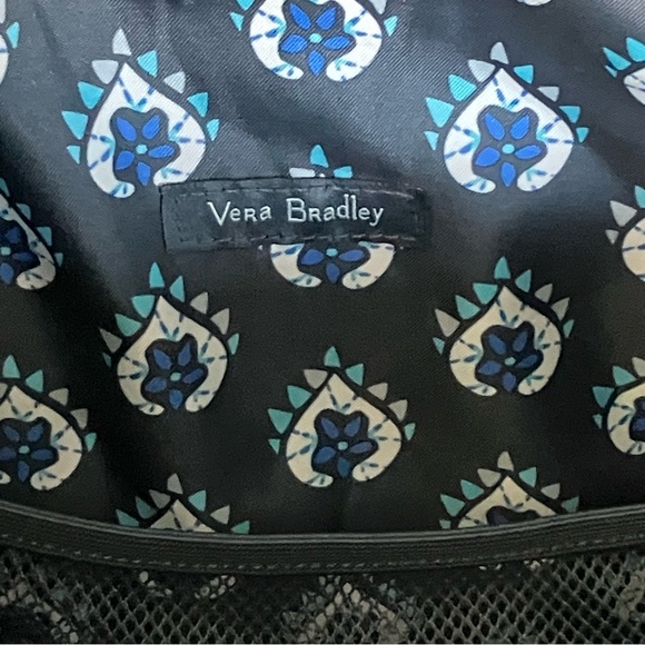 EUC Vera Bradley Large Grey Travel Duffel Bag Pretty Posies 21"L x 11"H x 11"D - Picture 9 of 16